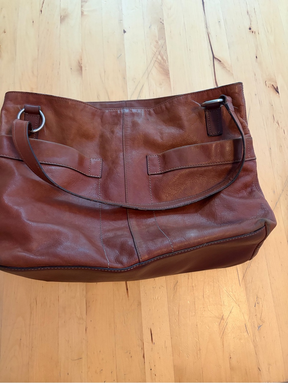 Brown Leather Tote Handbag